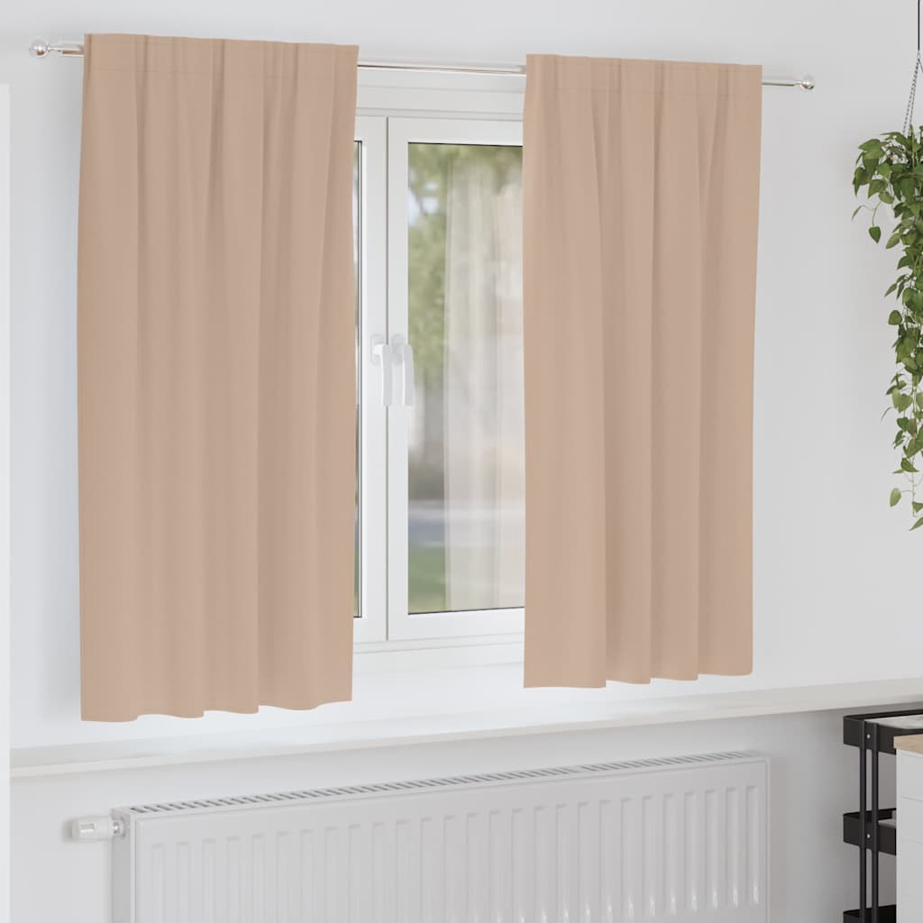 Mörkläggningsgardiner med Ringar 2 st Taupe 175 x 140 cm