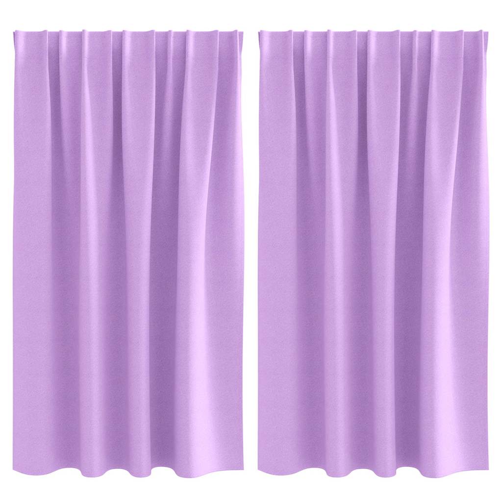 Mörkläggningsgardiner med Ringar 2 st Lila 140 x 140 cm