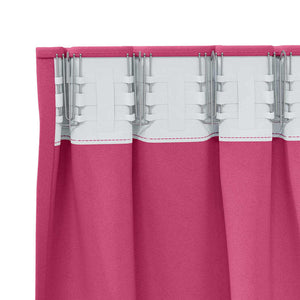 Mörkläggningsgardiner med Ringar 2 pcs Klart Pink 140 x 140 cm