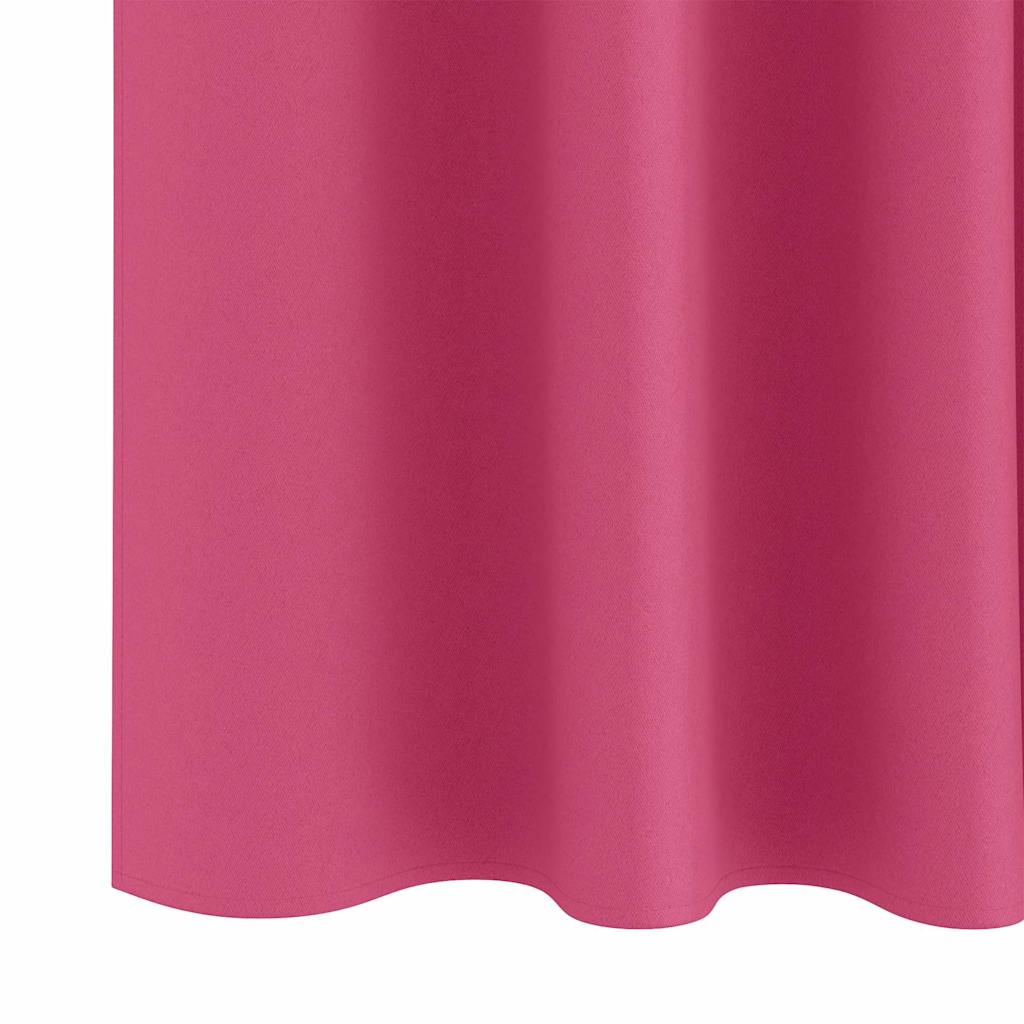 Mörkläggningsgardiner med Ringar 2 pcs Klart Pink 140 x 140 cm