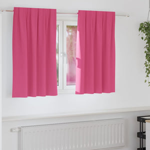 Mörkläggningsgardiner med Ringar 2 pcs Klart Pink 140 x 140 cm