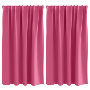 Mörkläggningsgardiner med Ringar 2 pcs Klart Pink 140 x 140 cm