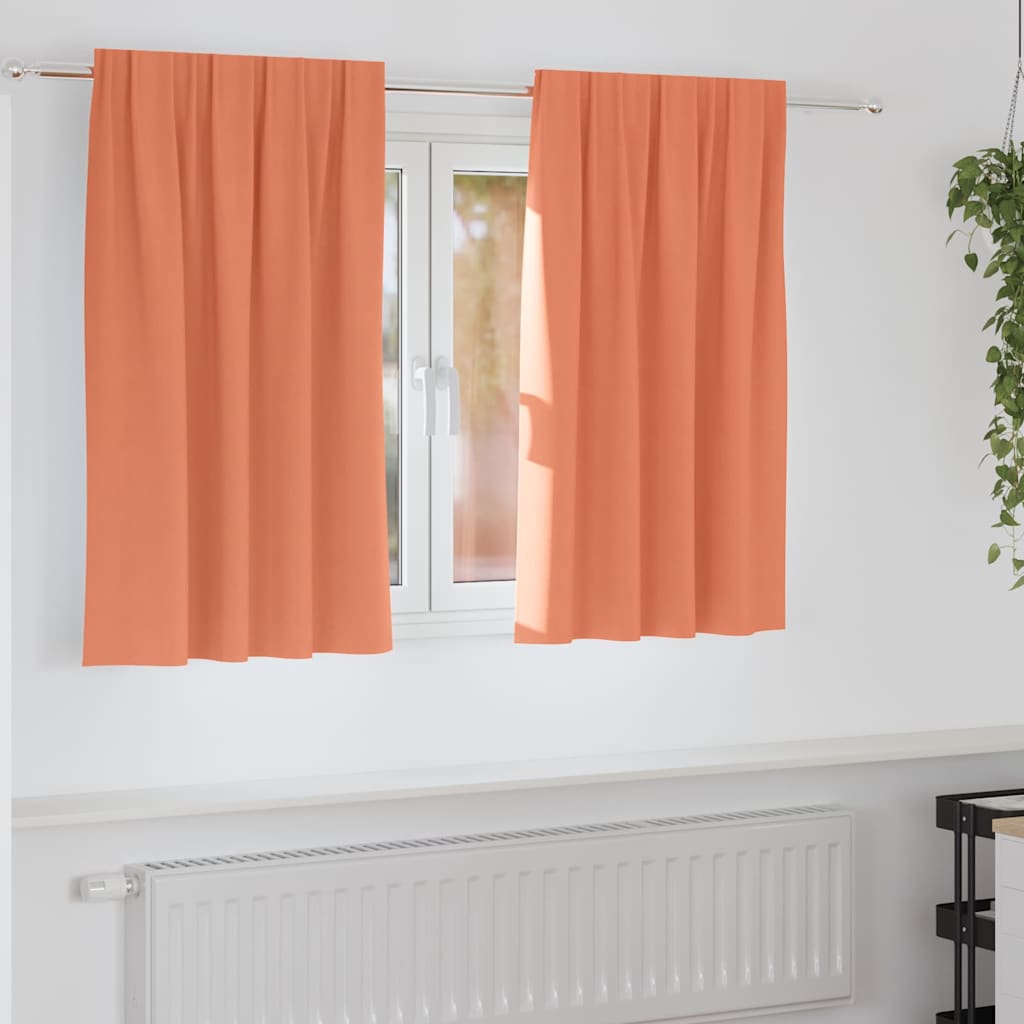 Mörkläggningsgardiner med Ringar 2 st Terracotta 140 x 140 cm