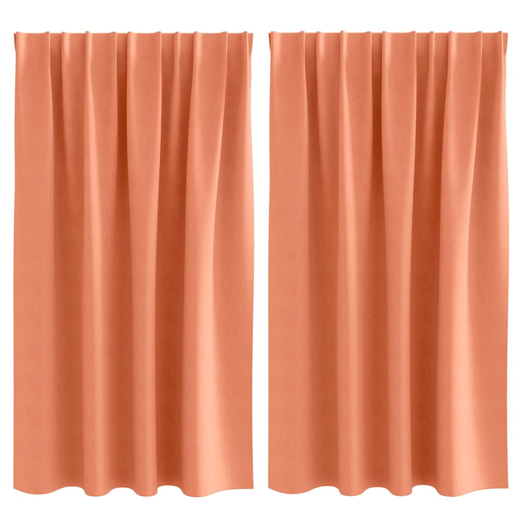 Mörkläggningsgardiner med Ringar 2 st Terracotta 140 x 140 cm