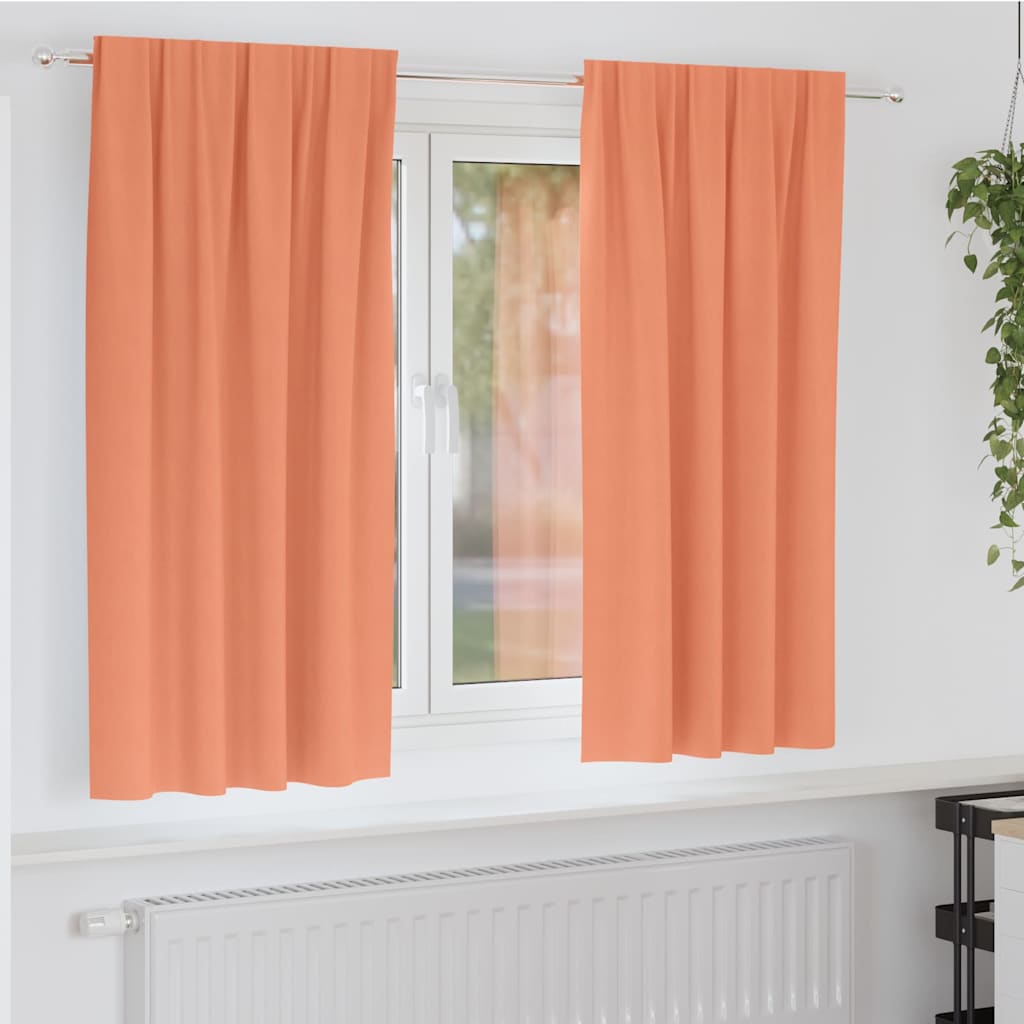 Mörkläggningsgardiner med Ringar 2 st Terracotta 175 x 140 cm
