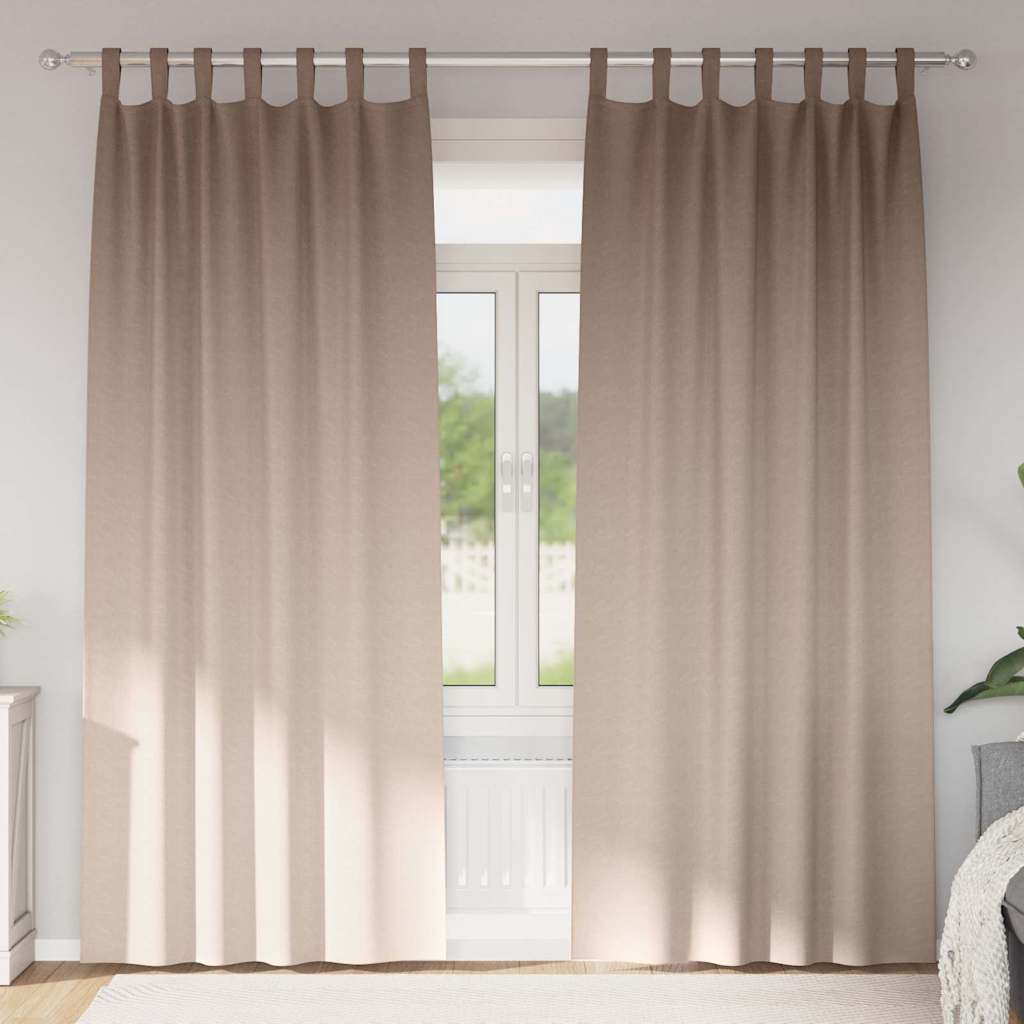 Mörkläggningsgardiner med Ringar 2 st Taupe 245 x 140 cm