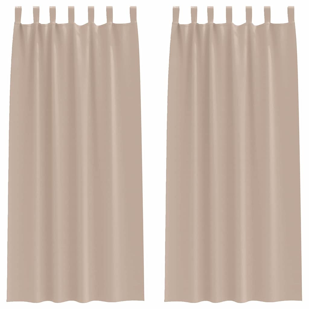 Mörkläggningsgardiner med Ringar 2 st Taupe 245 x 140 cm