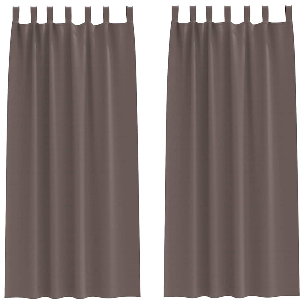 Mörkläggningsgardiner med Ringar 2 st Mörkbrun 245 x 140 cm