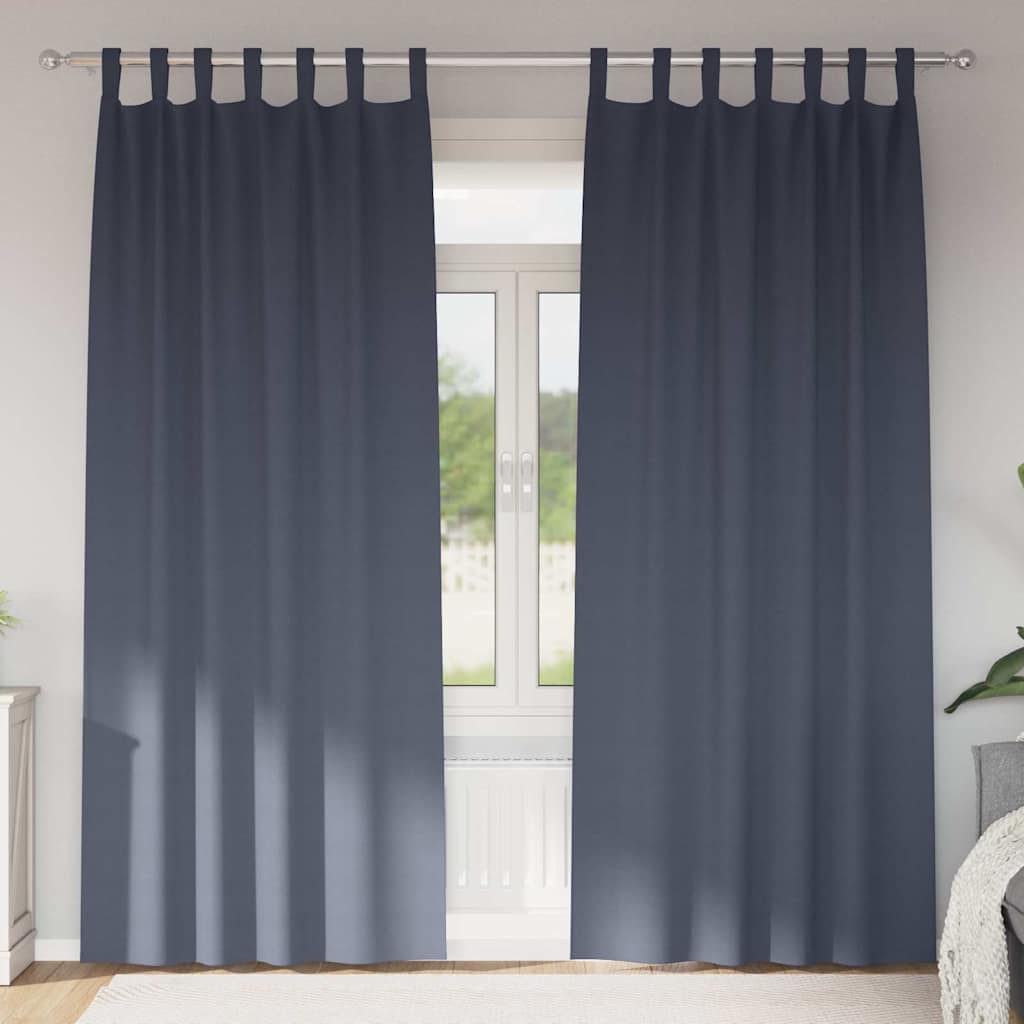 Mörkläggningsgardiner med Ringar 2 st Antracit 245 x 140 cm