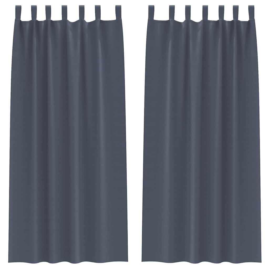 Mörkläggningsgardiner med Ringar 2 st Antracit 245 x 140 cm