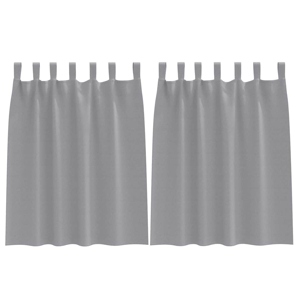 Mörkläggningsgardiner med Ringar 2 st Ljusgrå 140 x 140 cm