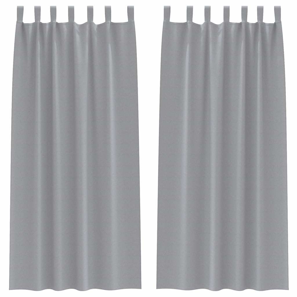 Mörkläggningsgardiner med Ringar 2 st Ljusgrå 225 x 140 cm