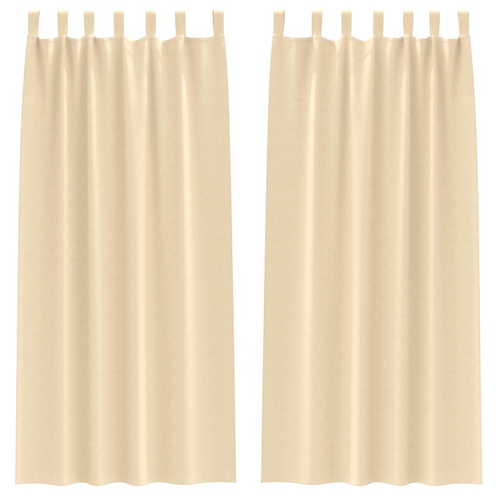Mörkläggningsgardiner med Ringar 2 st Gräddvit 225 x 140 cm