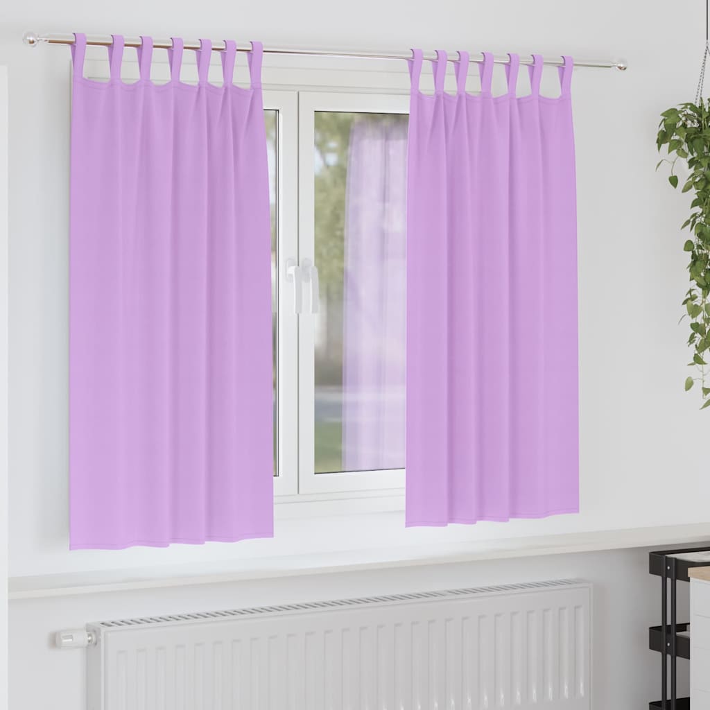 Mörkläggningsgardiner med Ringar 2 st Lila 175 x 140 cm