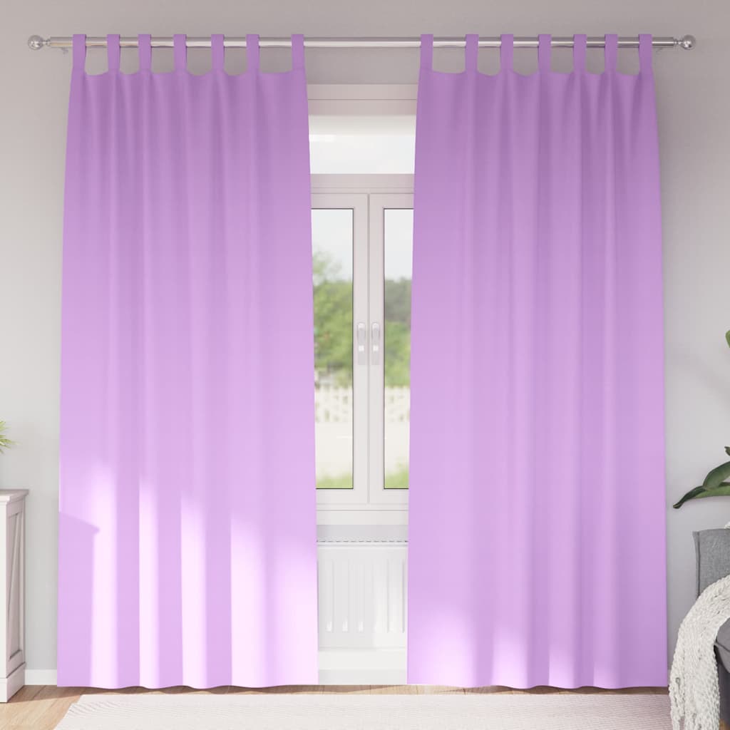 Mörkläggningsgardiner med Ringar 2 st Lila 260 x 140 cm