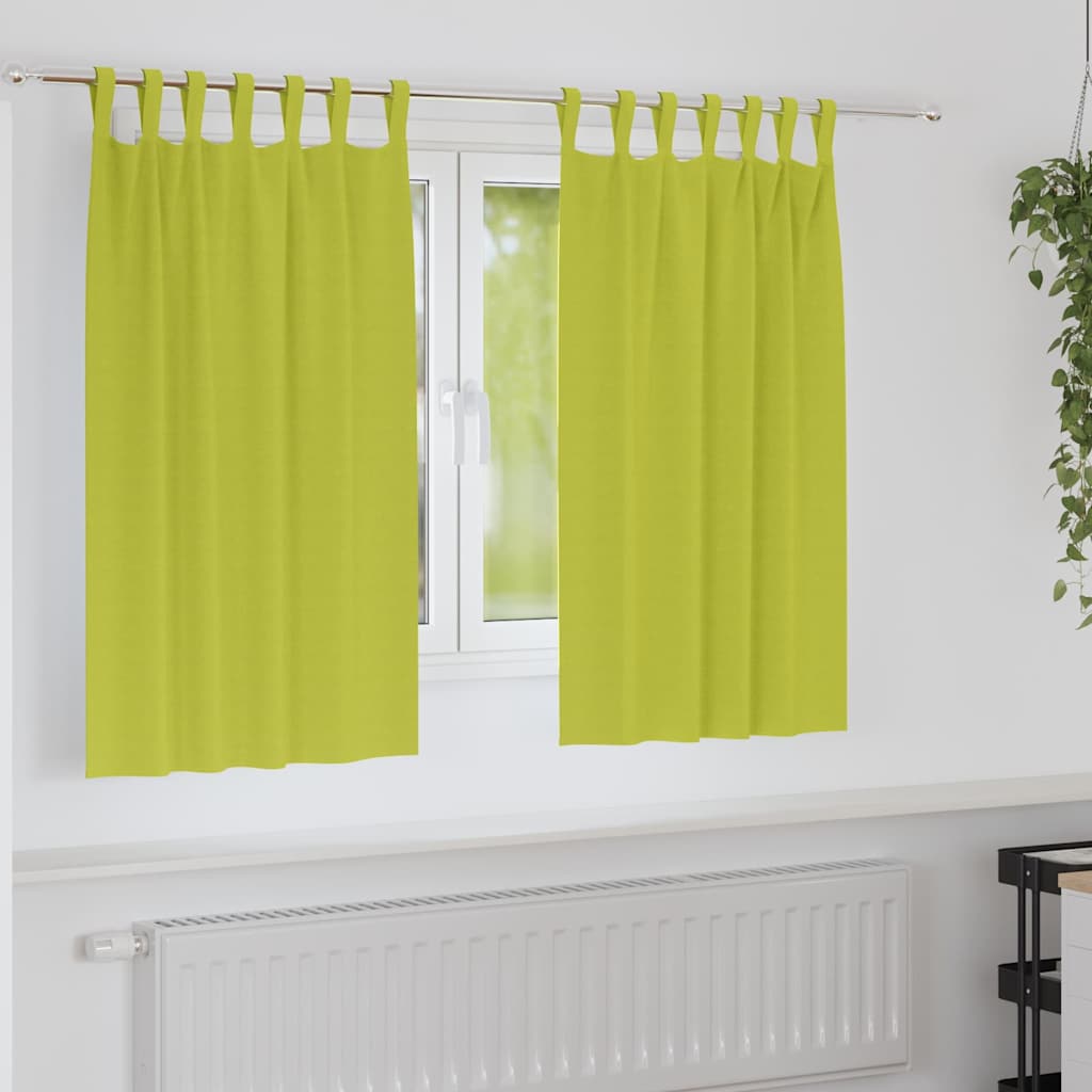 Mörkläggningsgardiner med Ringar 2 st Grön 140 x 140 cm