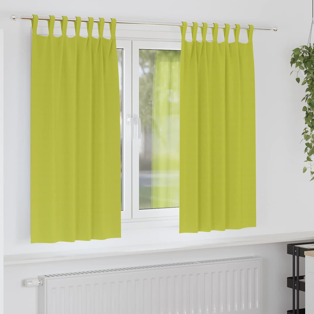 Mörkläggningsgardiner med Ringar 2 st Grön 175 x 140 cm