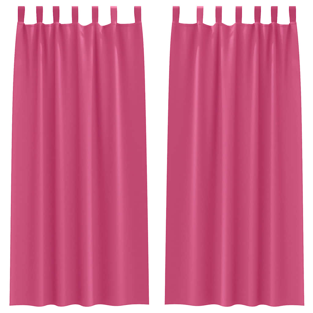 Mörkläggningsgardiner med Ringar 2 pcs Klart Pink 225 x 140 cm