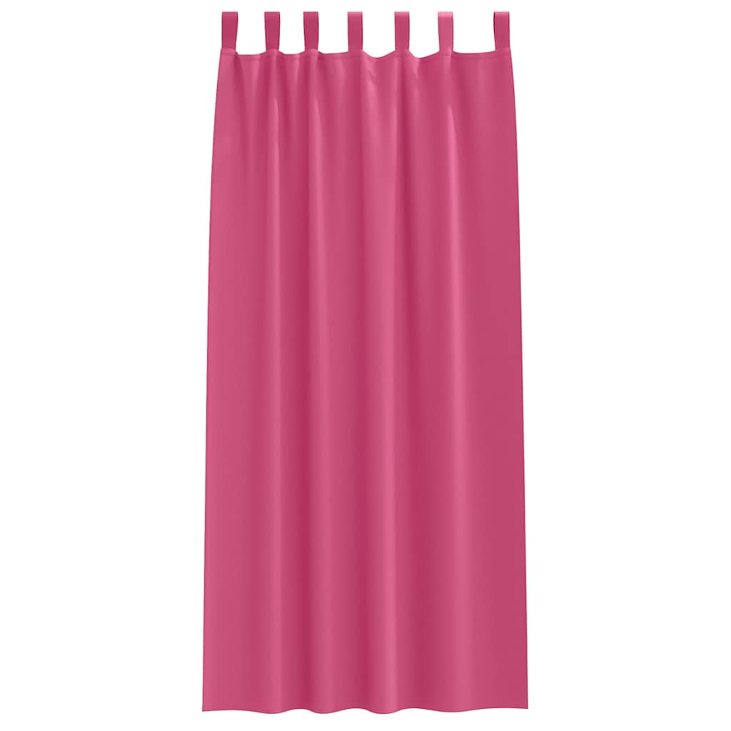 Mörkläggningsgardiner med Ringar 2 pcs Klart Pink 225 x 140 cm