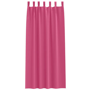 Mörkläggningsgardiner med Ringar 2 pcs Klart Pink 225 x 140 cm