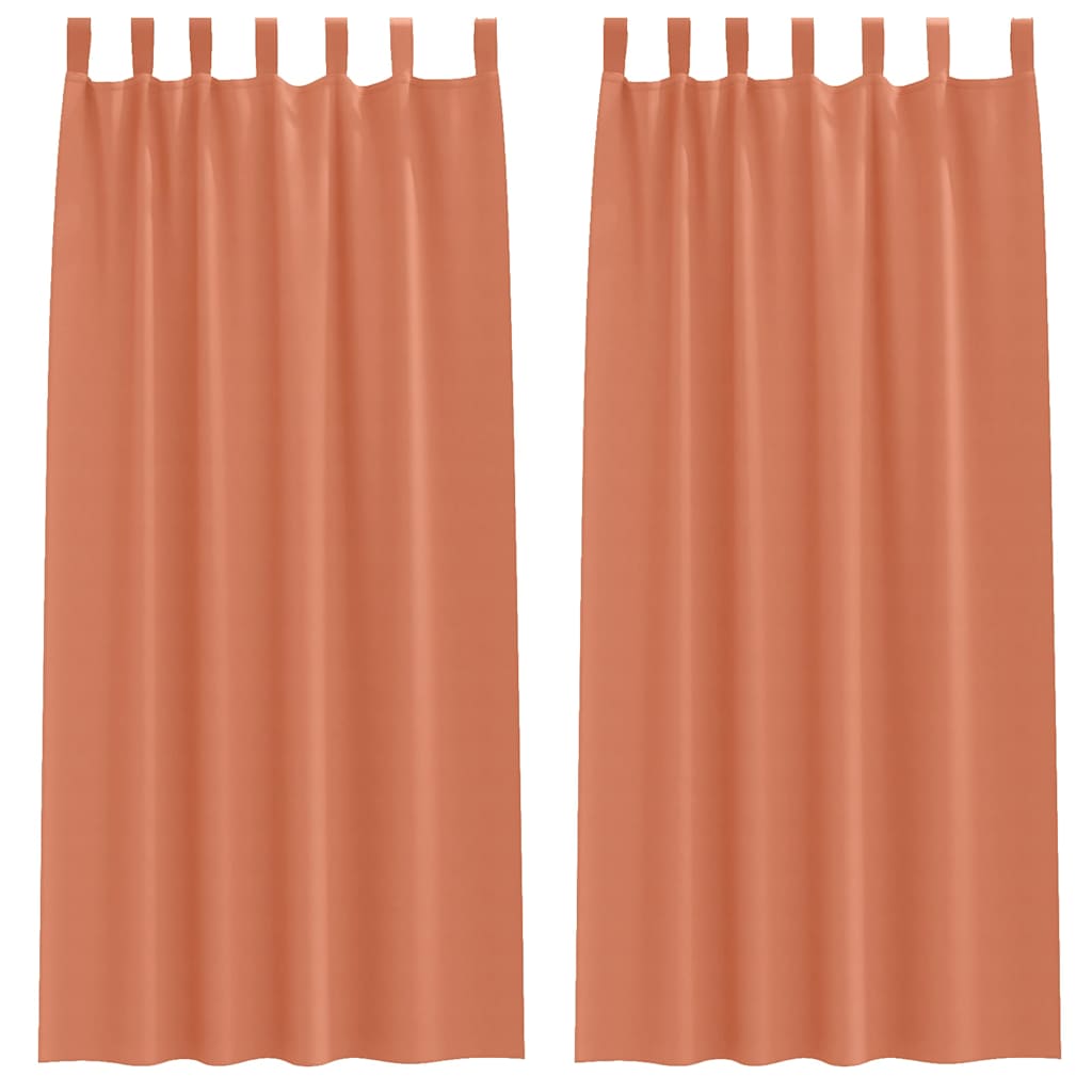 Mörkläggningsgardiner med Ringar 2 st Terracotta 245 x 140 cm