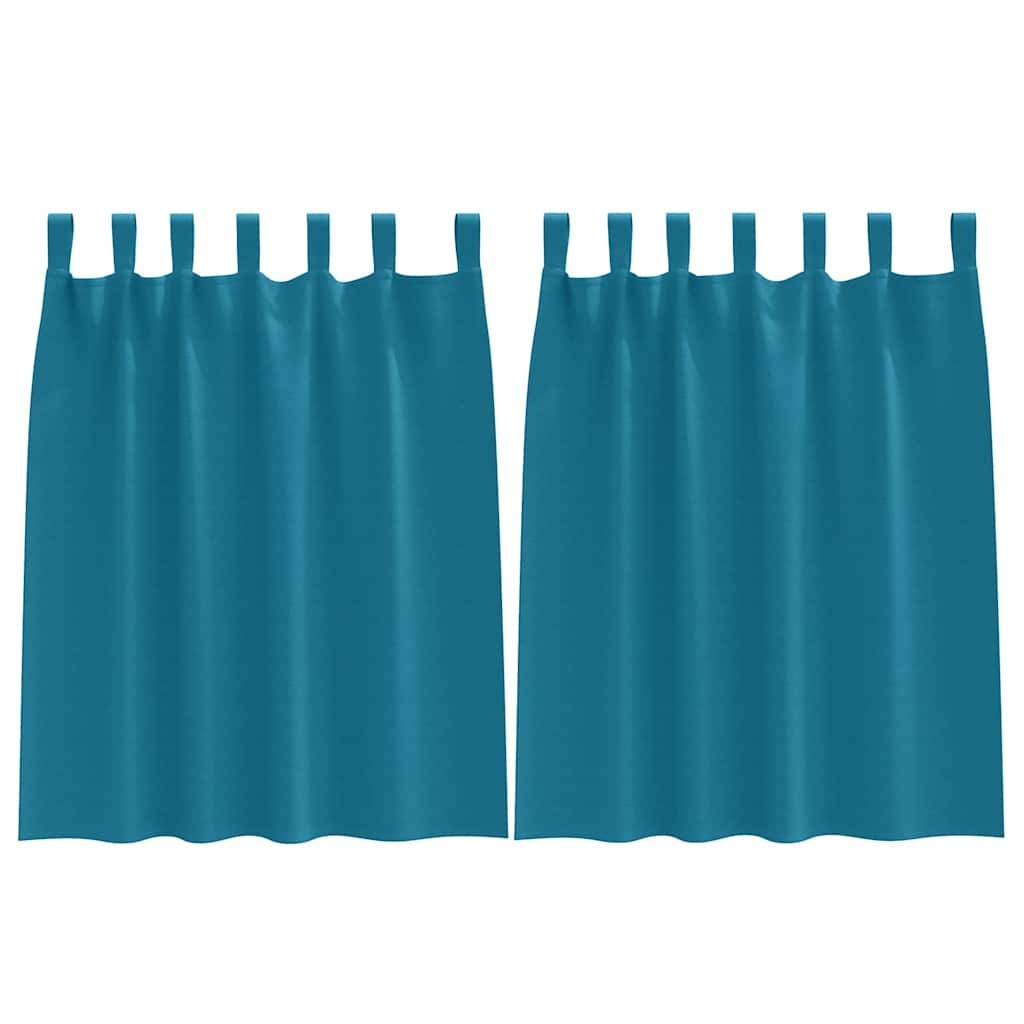 Mörkläggningsgardiner med Ringar 2 st Turkos 140 x 140 cm