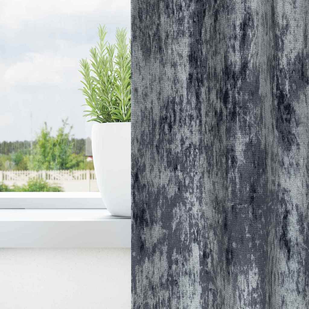 Gardiner med gardiner 2 pcs Silvergrå 175 x 140 cm Sammet