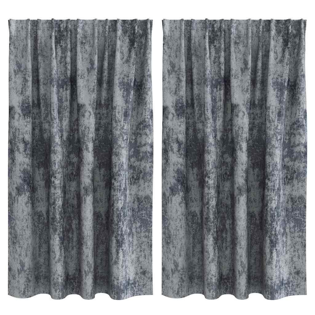 Sammetsgardiner 2 st Silvergrå 140 x 140 cm Sammet