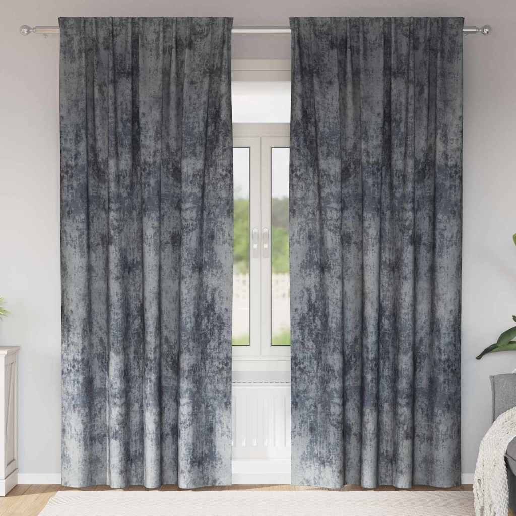 Sammetsgardiner 2 st Silvergrå 260 x 140 cm Sammet
