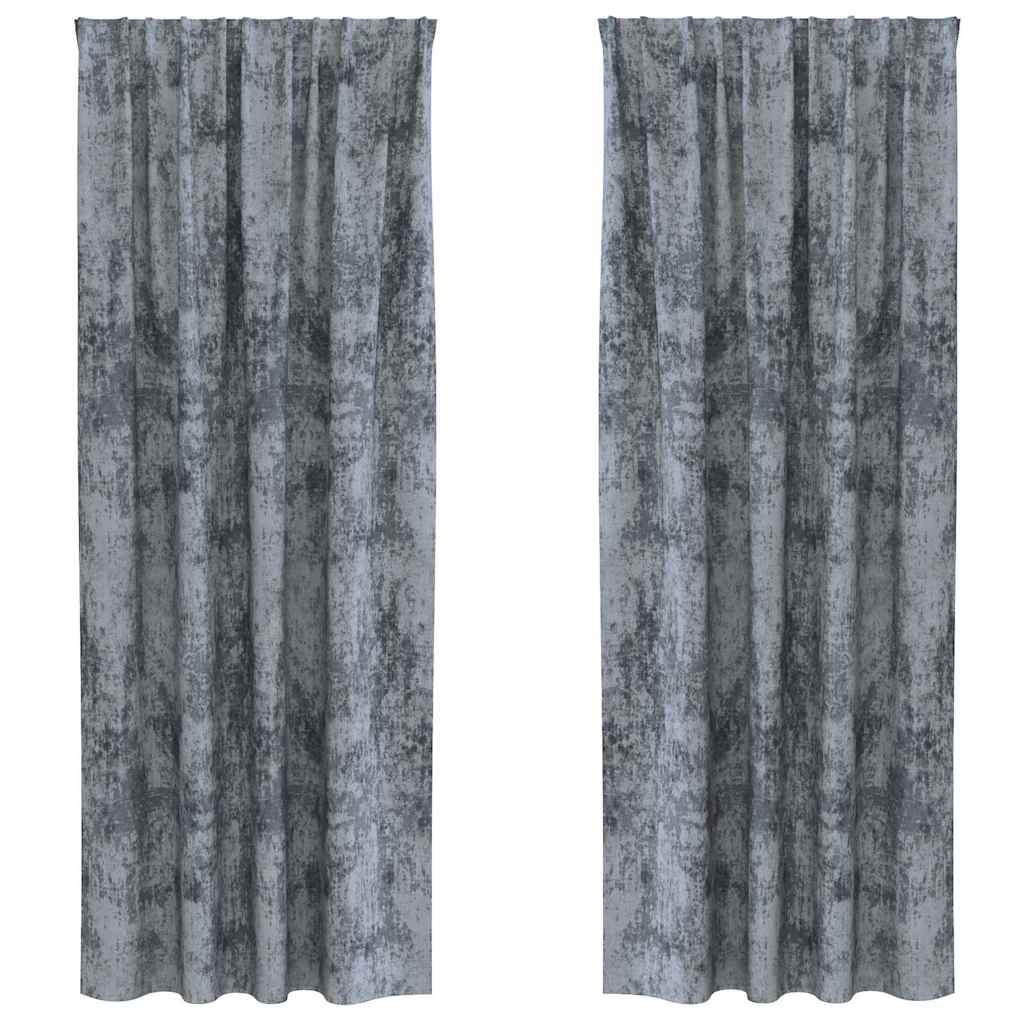 Sammetsgardiner 2 st Silvergrå 260 x 140 cm Sammet
