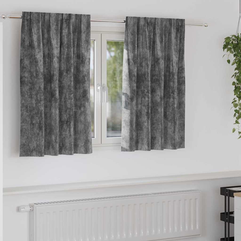 Sammetsgardiner 2 st Grå 140 x 140 cm Sammet