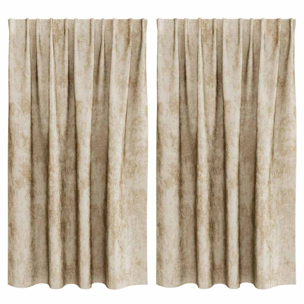 Sammetsgardiner 2 st Kräm 140 x 140 cm Sammet