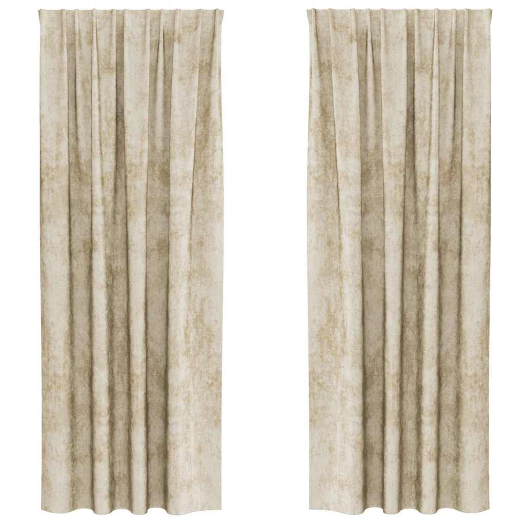 Sammetsgardiner 2 st Kräm 225 x 140 cm Sammet