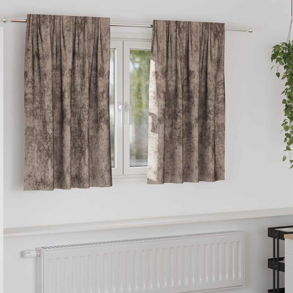 Sammetsgardiner 2 st Cappuccino 140 x 140 cm Sammet