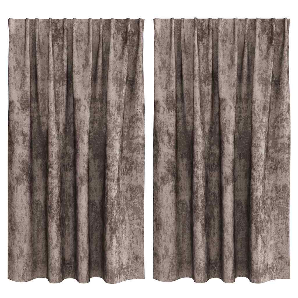 Sammetsgardiner 2 st Cappuccino 140 x 140 cm Sammet