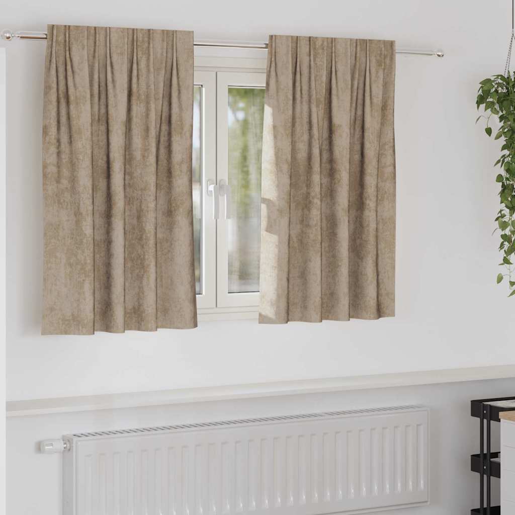 Sammetsgardiner 2 st champagne 140 x 140 cm Sammet