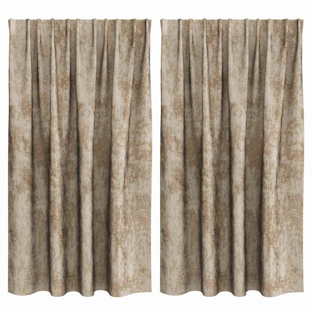 Sammetsgardiner 2 st champagne 140 x 140 cm Sammet