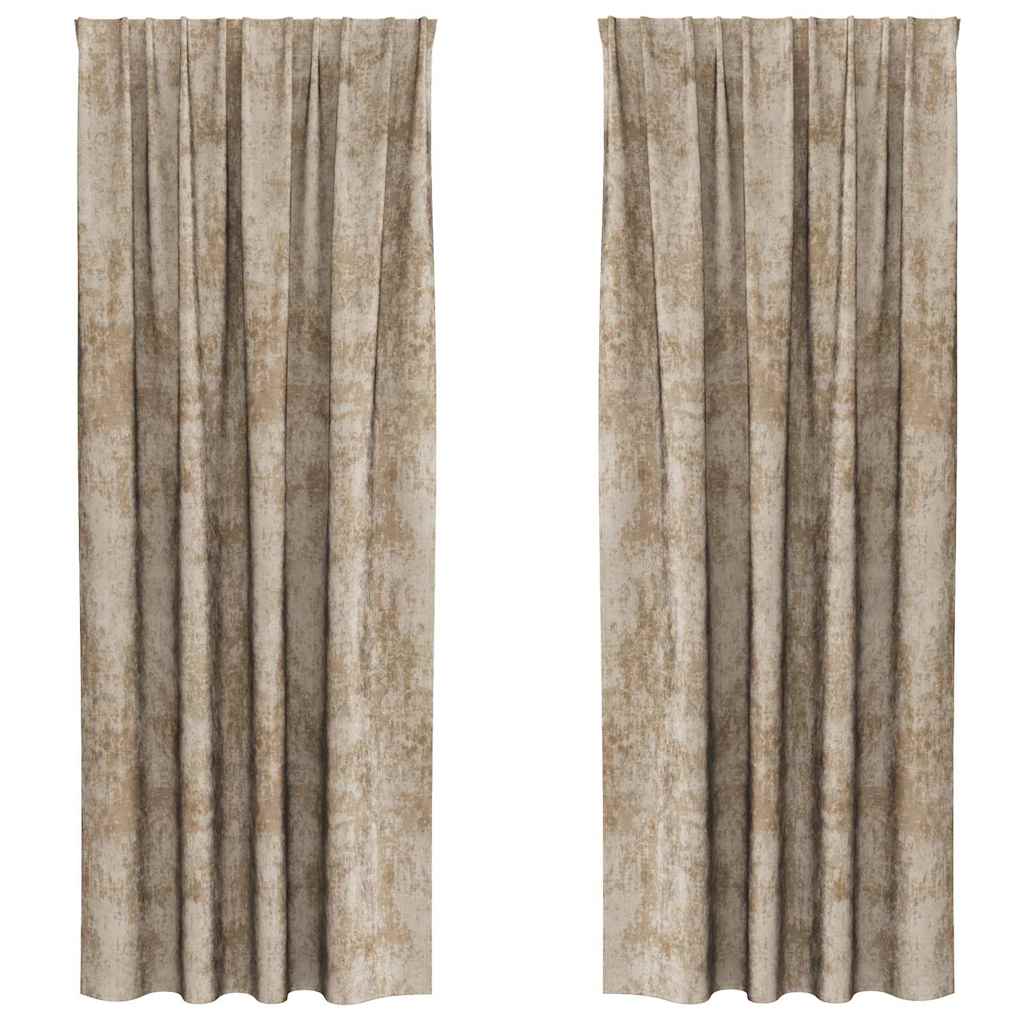 Sammetsgardiner 2 st champagne 260 x 140 cm Sammet