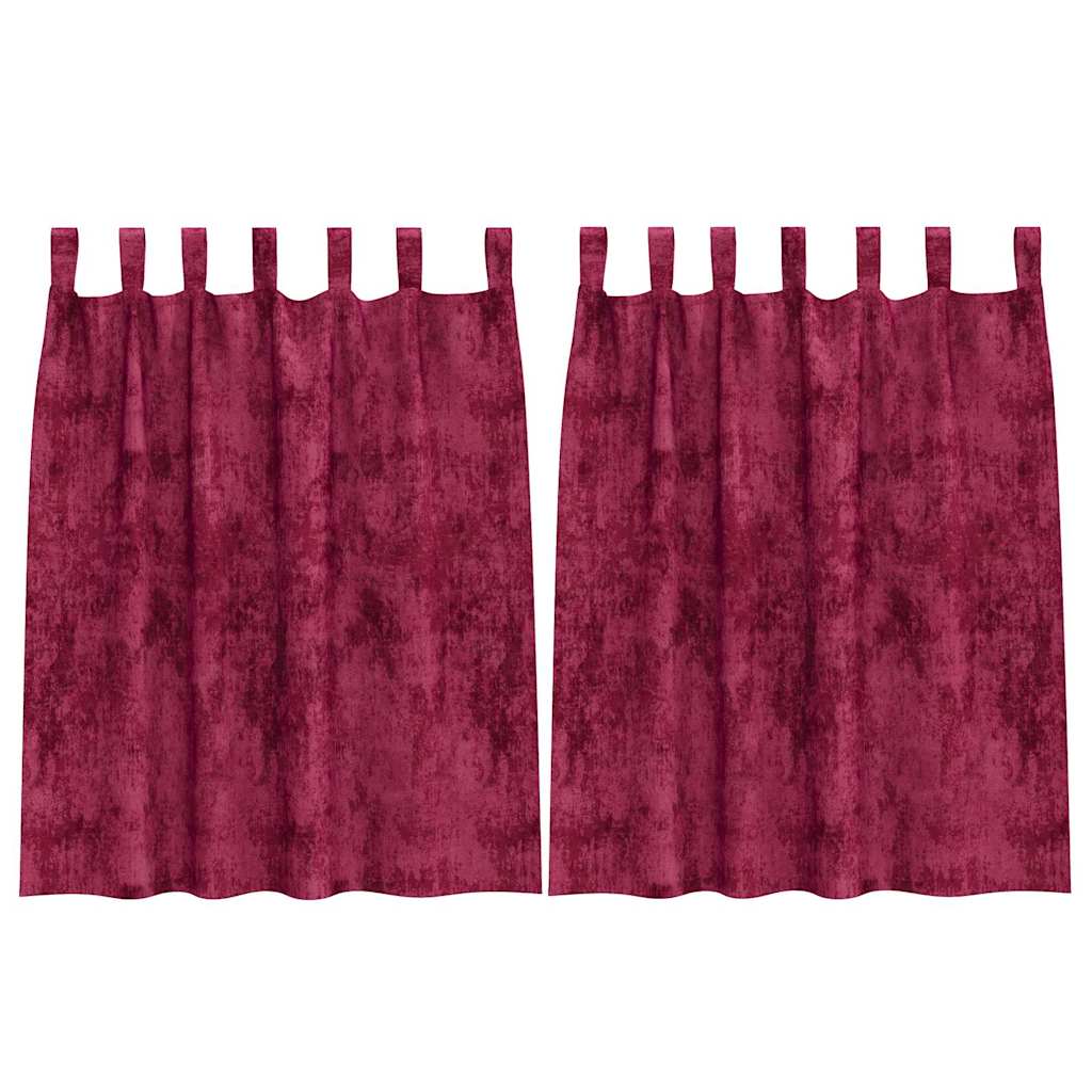 Sammetsgardiner 2 st Vinröd 140 x 140 cm Sammet