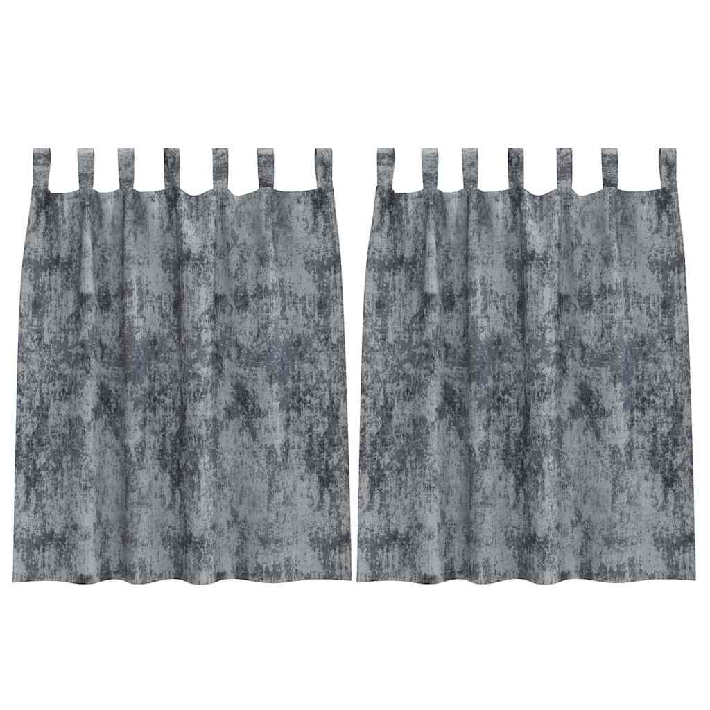 Sammetsgardiner 2 st Silvergrå 140 x 140 cm Sammet