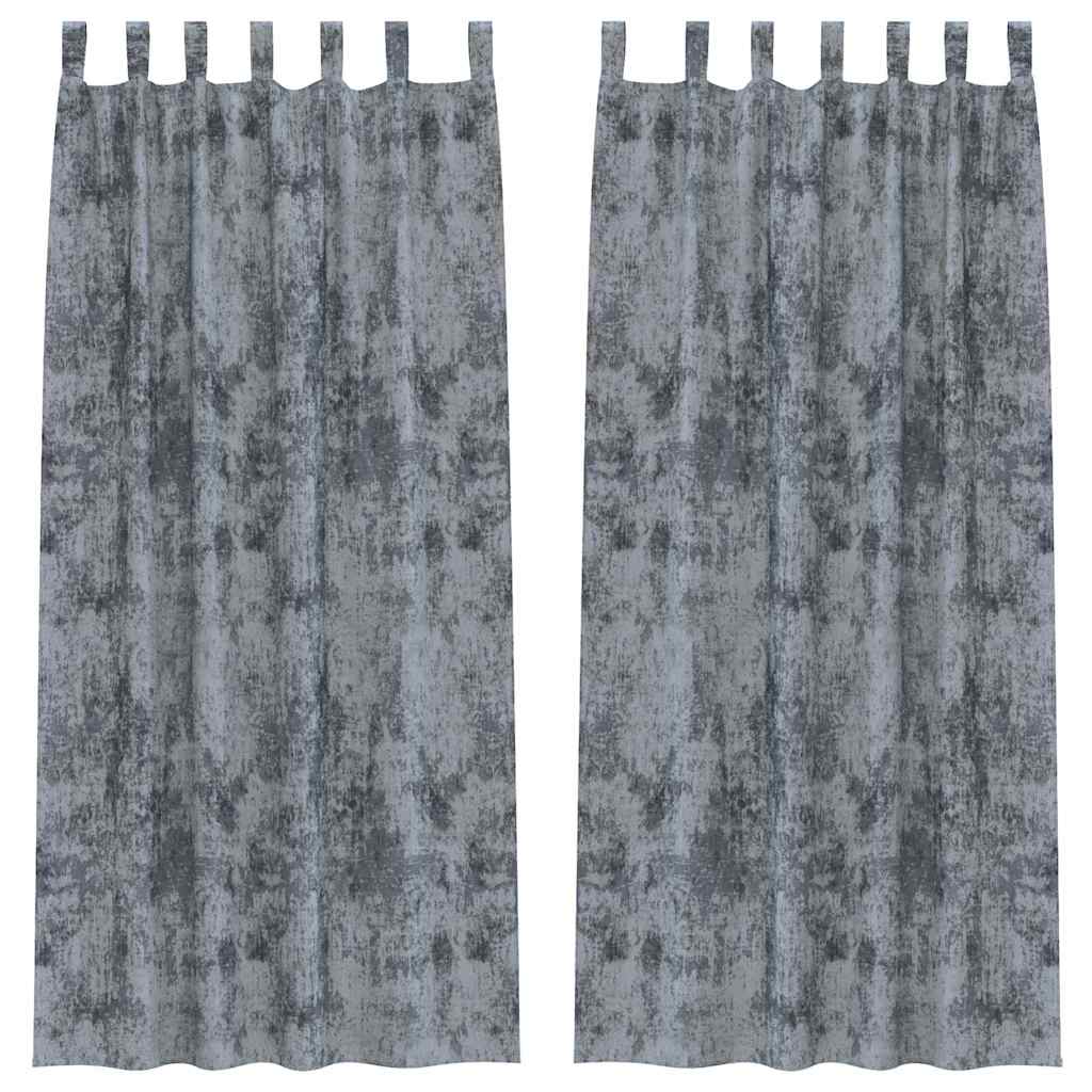 Sammetsgardiner 2 st Silvergrå 245 x 140 cm Sammet