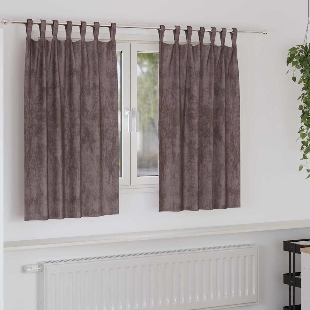 Sammetsgardiner 2 st Brun 140 x 140 cm Sammet