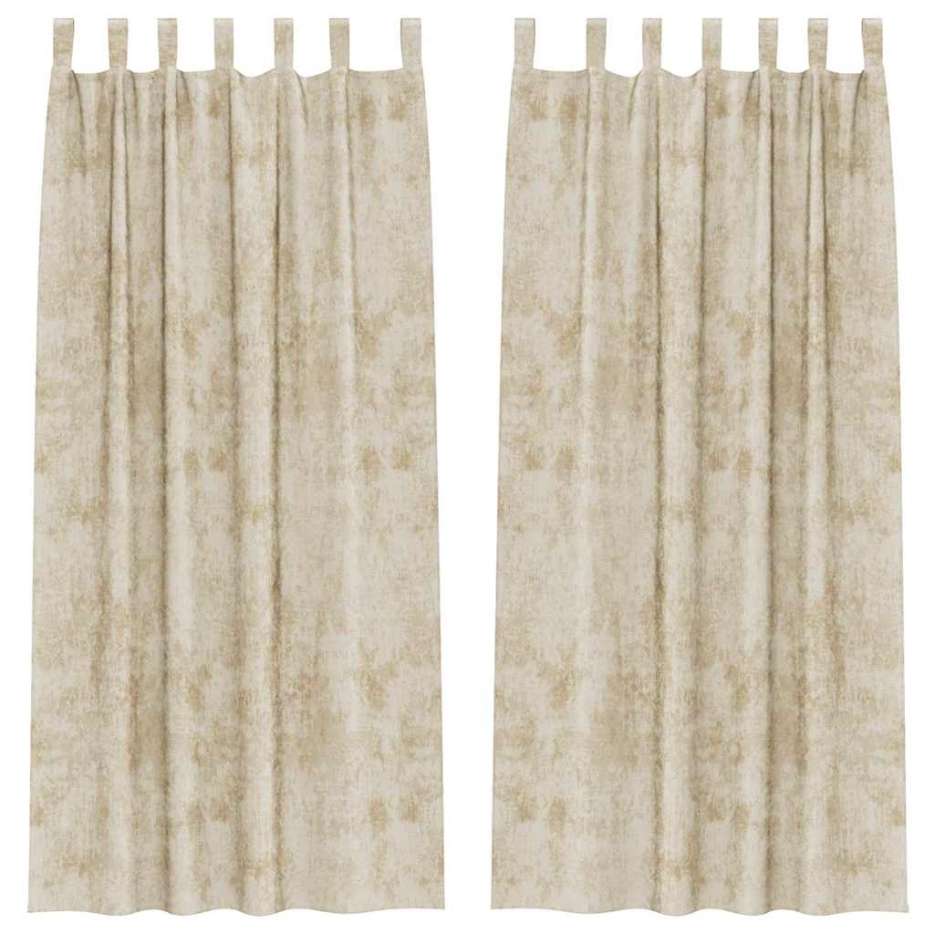 Sammetsgardiner 2 st Kräm 225 x 140 cm Sammet