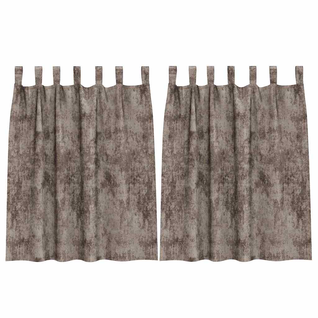 Sammetsgardiner 2 st Cappuccino 140 x 140 cm Sammet