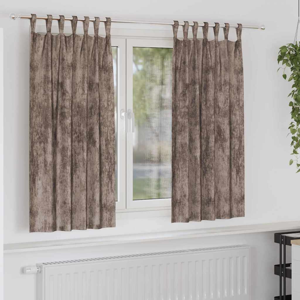 Sammetsgardiner 2 st Cappuccino 175 x 140 cm Sammet