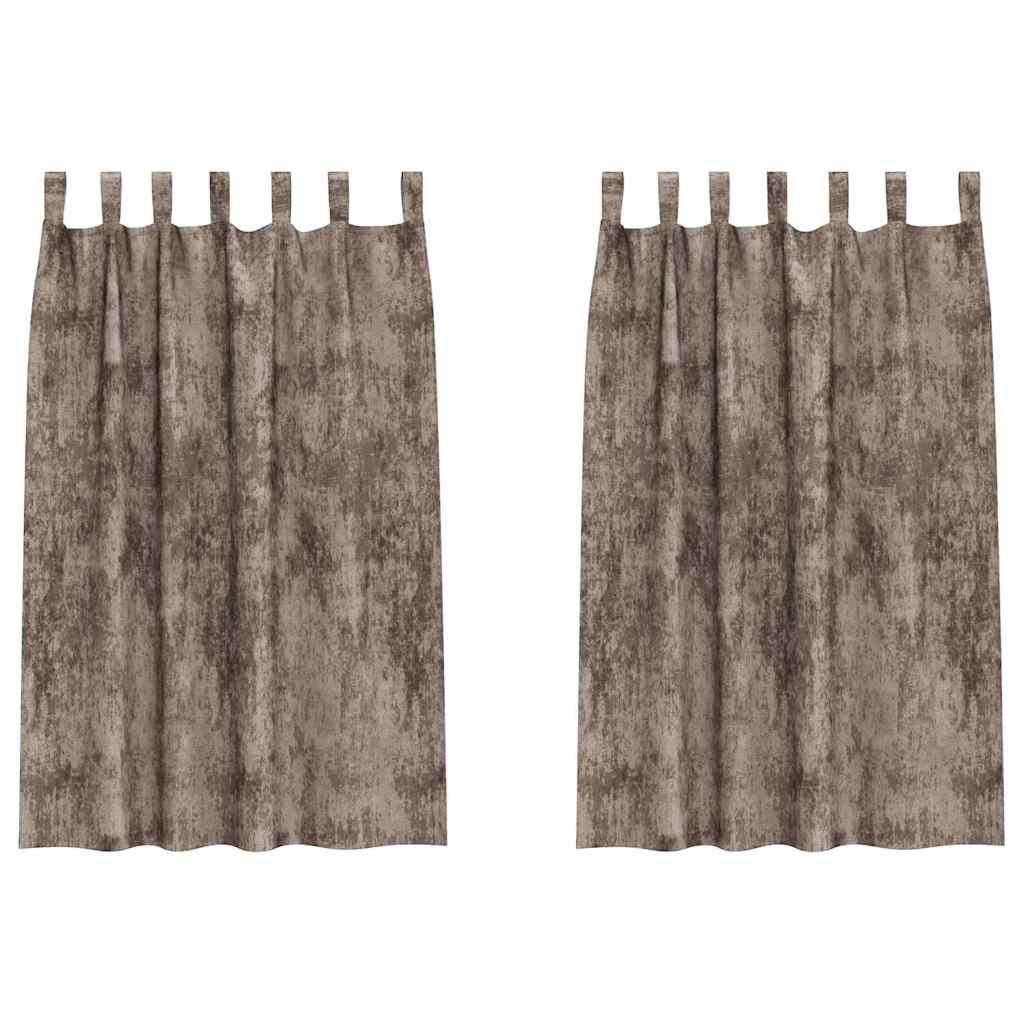 Sammetsgardiner 2 st Cappuccino 175 x 140 cm Sammet