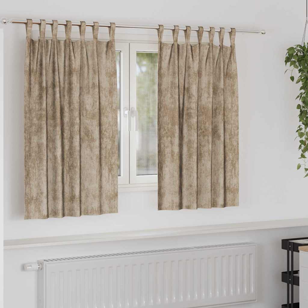 Sammetsgardiner 2 st champagne 140 x 140 cm Sammet