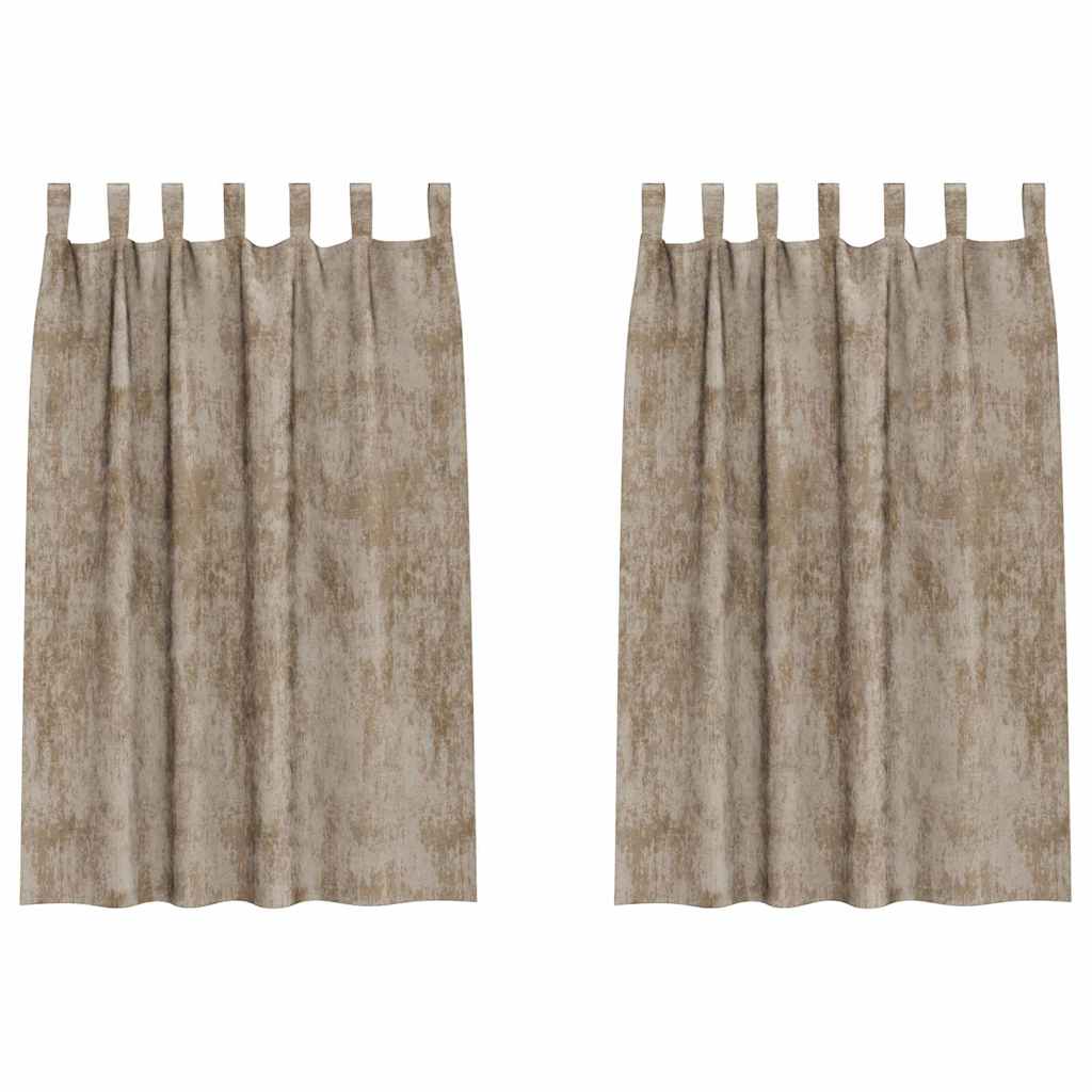 Sammetsgardiner 2 st champagne 175 x 140 cm Sammet