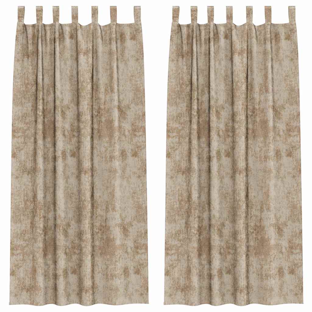 Sammetsgardiner 2 st champagne 260 x 140 cm Sammet