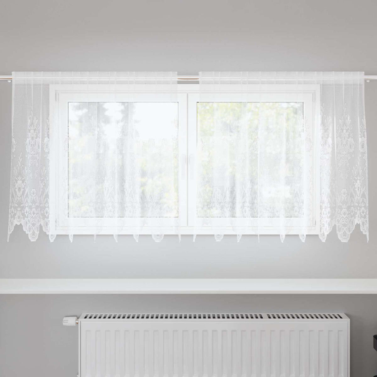 Spetsgardin Vit 80 x 200 cm Polyester